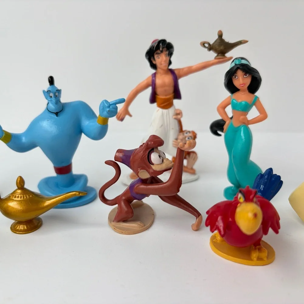Disney’s Aladdin Small Figures Lot Princess Jasmine Genie‎ Abu Sultan Lamp